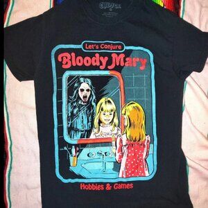 Creepy Co Lets Conjure Bloody Mary Men's Small Gothic Emo Horror Tee Halloween.